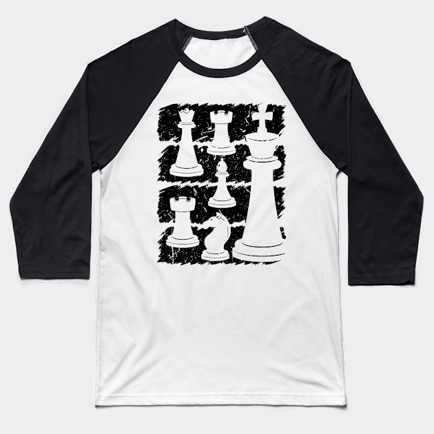 Chess Themed Baseball T-Shirt by Humbas Fun Shirts